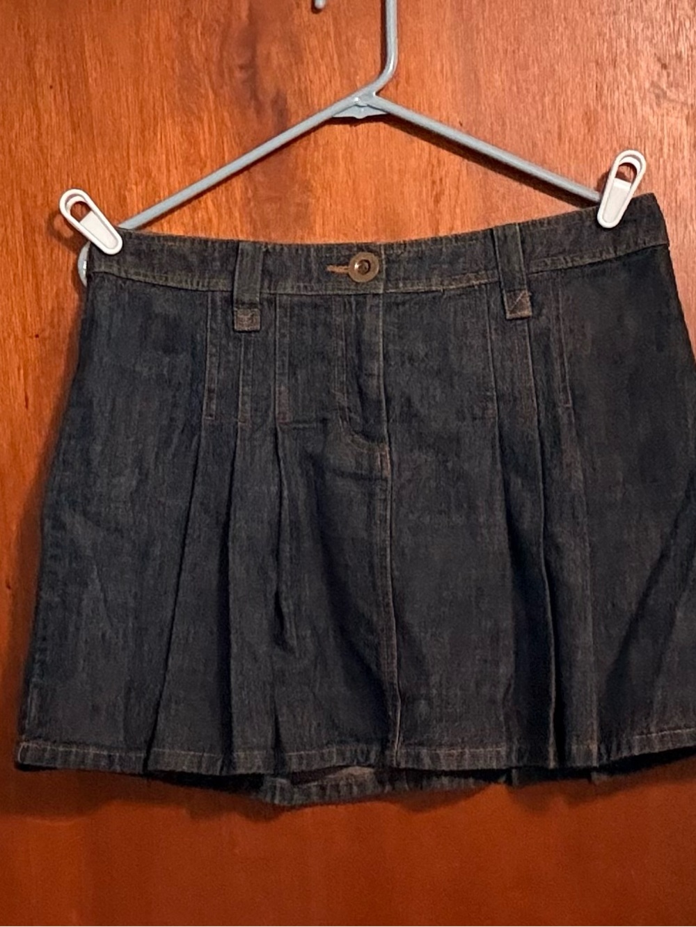 Vintage Canyon River Blues Pleated Denim Mini Skirt